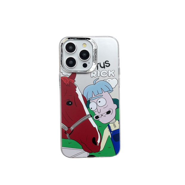 Trendy luxury Anime IPhone Case | Color Silver Plating Series