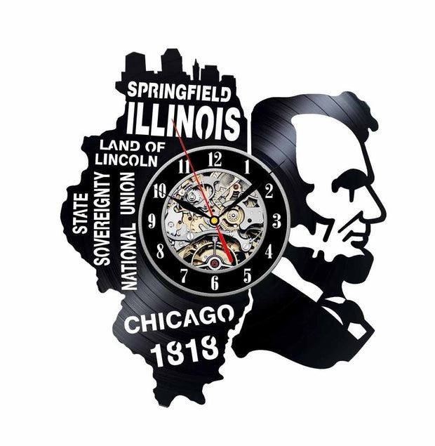 Illinois Vinyl Clock