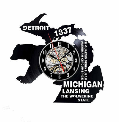 Michigan Vinyl Clock