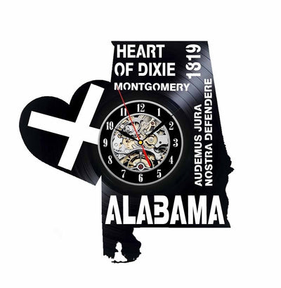Alabama Vinyl Clock
