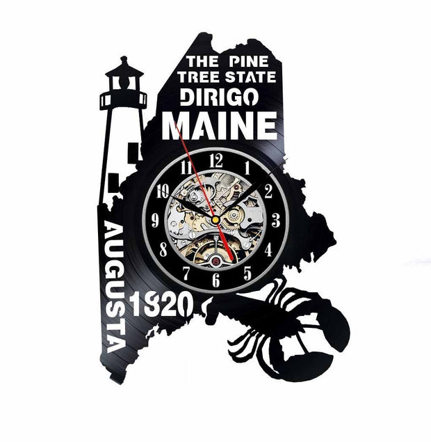 Maine Vinyl Clock