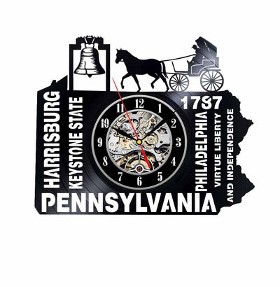 Pennsylvania Vinyl Clock