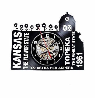 Kansas Vinyl Clock