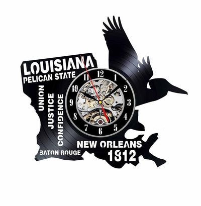 Louisiana Vinyl Clock