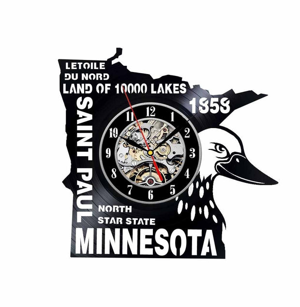 Minnesota Vinyl Clock