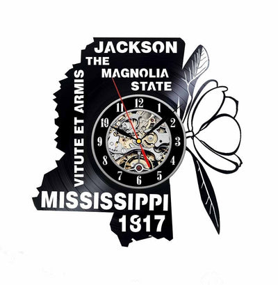 Mississippi Vinyl Clock