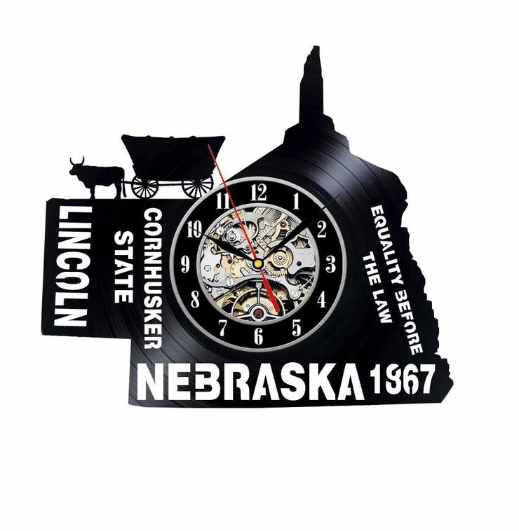 Nebreska Vinyl Clock