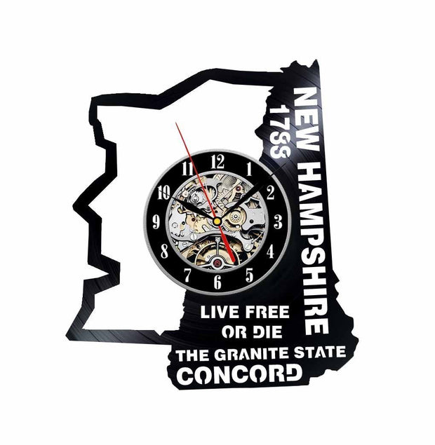 New Hampshire Vinyl Clock