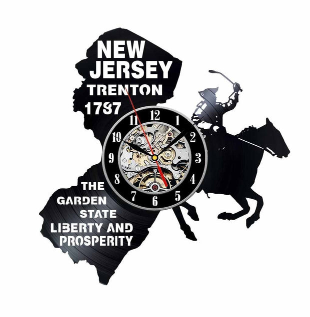 New Jersey Vinyl Clock