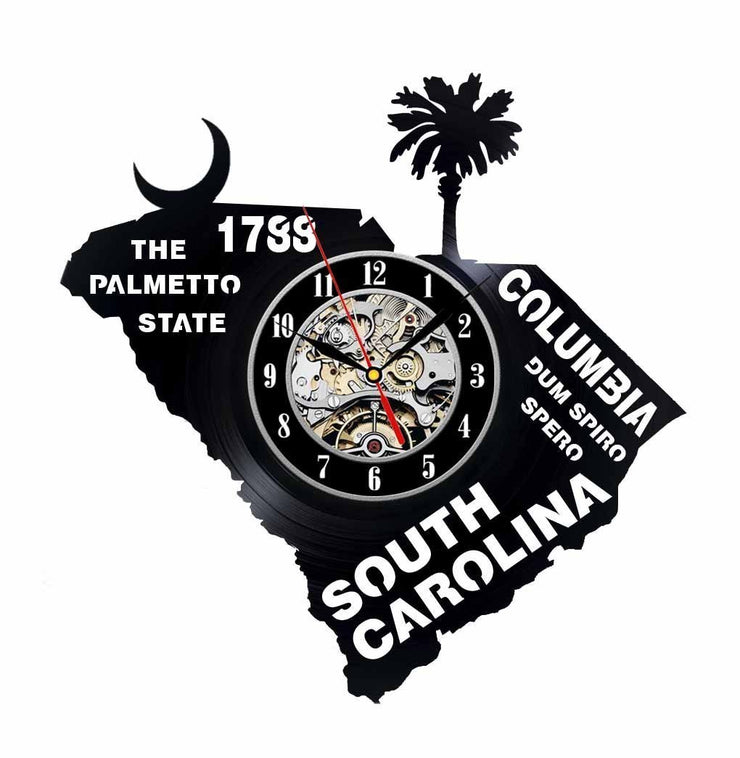 South Carolina Vinyl Clock