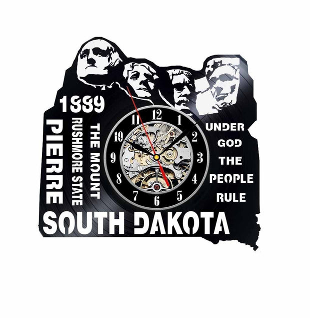 South Dakota Vinyl Clock