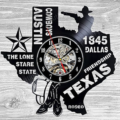 Texas Vinyl Clock