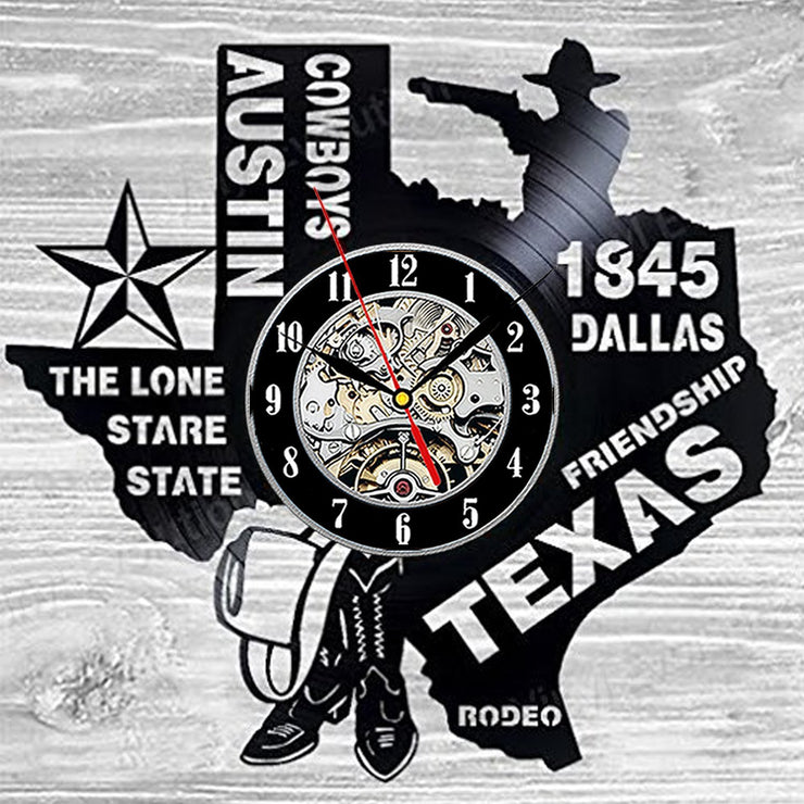 Texas Vinyl Clock