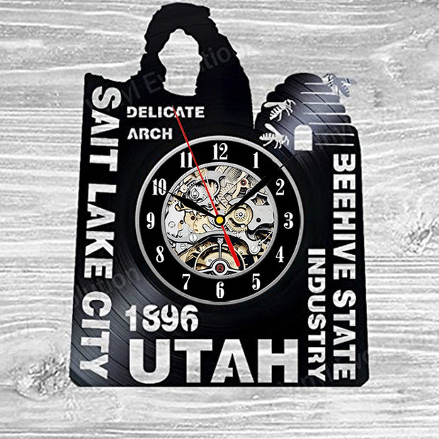 Utah Vinyl Clock
