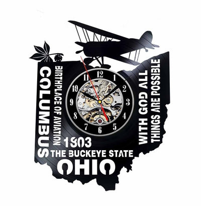 Ohio Vinyl Clock