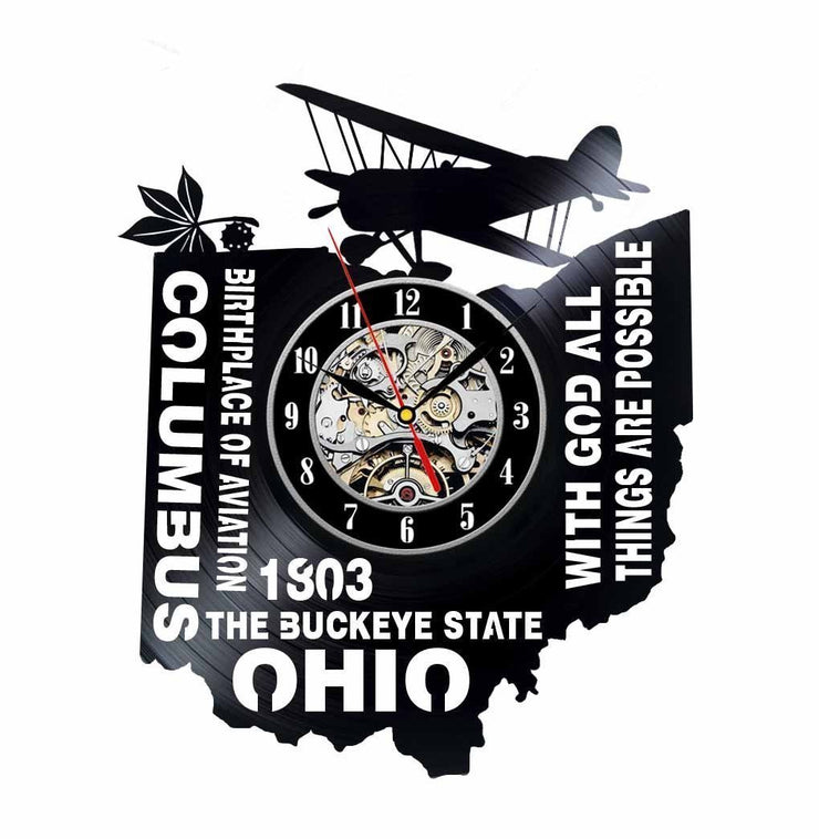 Ohio Vinyl Clock