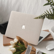 White Check Monument Leather MacBook Case