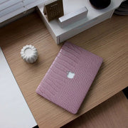 Croc Leather Pink MacBook Case