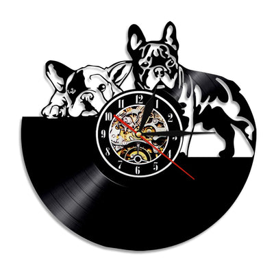 French Bulldog Vinyl Clock