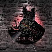 French Bulldog Vinyl Clock